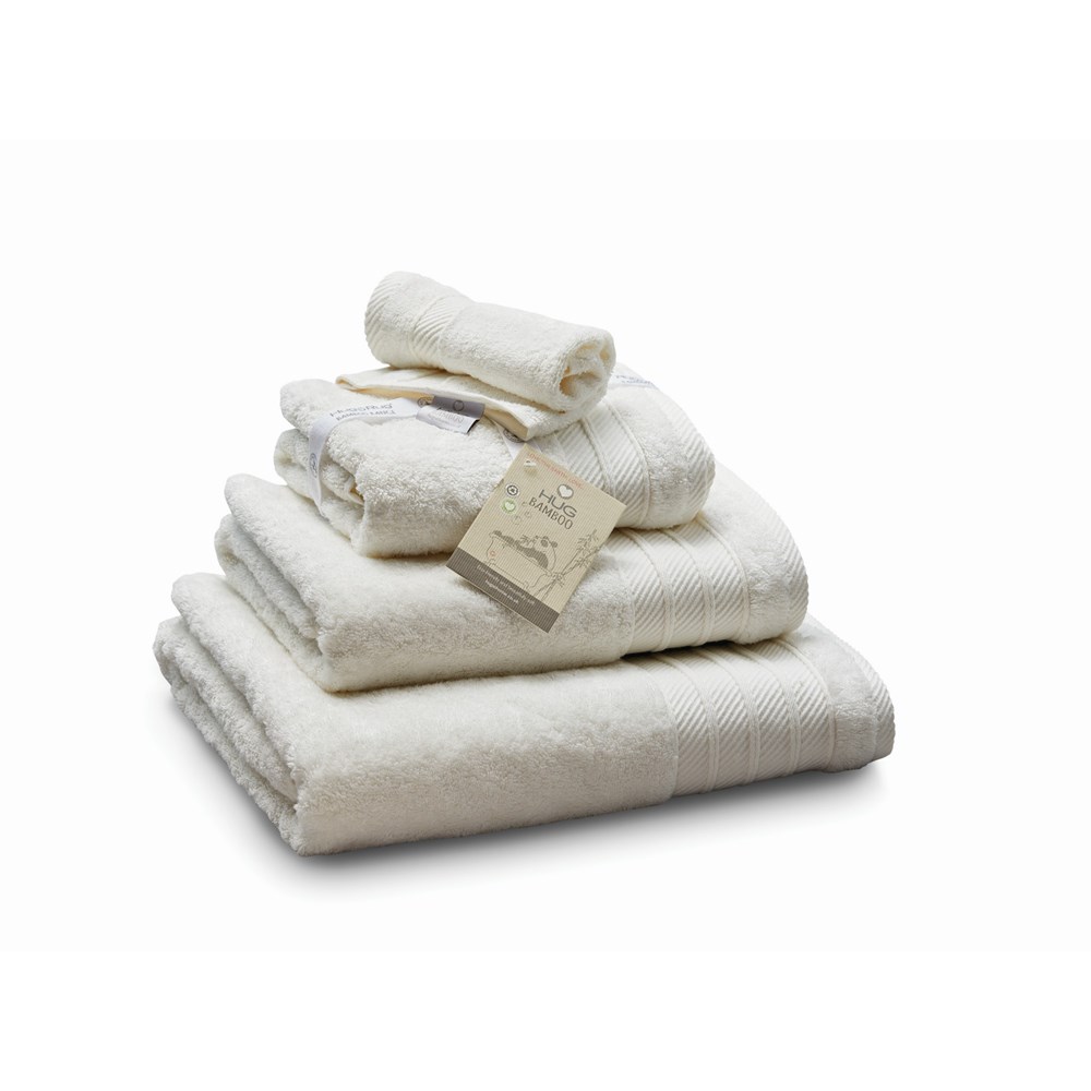 Luxury Bamboo Cotton Plain Towels in Cream